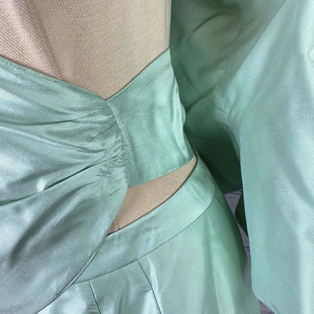 Vintage Marisa Baratelli Thai Silk Beaded Wrap Blouse Maxi Skirt Set Mint Size 6 - Picture 8 of 15